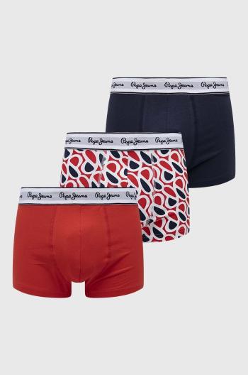 Boxerky Pepe Jeans 3-pak pánske, červená farba