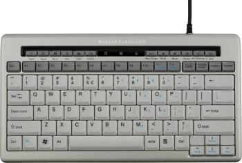 BakkerElkhuizen S-board 840 Design USB klávesnica nemecká, QWERTZ, Windows® strieborná, biela tlačidla multimédií, extra