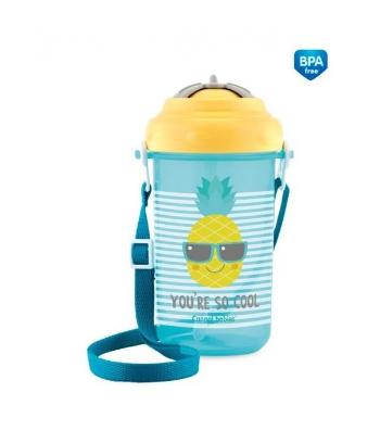 CANPOL BABIES SPORTOVA FLASA SO SLAMKOU A VRCHNAKOM 400ML 12M+ SO COOL ZLTA