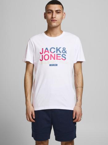 Biele tričko s potlačou Jack & Jones Slices
