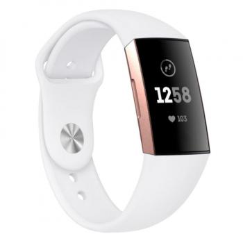 Fitbit Charge 3 / 4 Silicone (Large) remienok, White (SFI007C08)