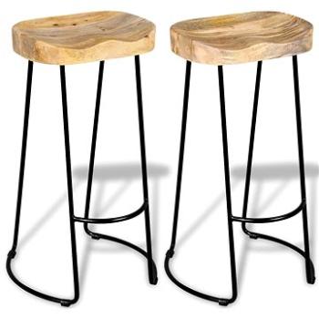 Barové stoličky 2 ks masívne mangovníkové drevo (244010)