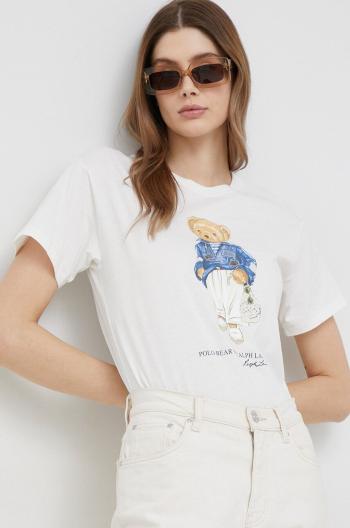 Bavlnené tričko Polo Ralph Lauren béžová farba