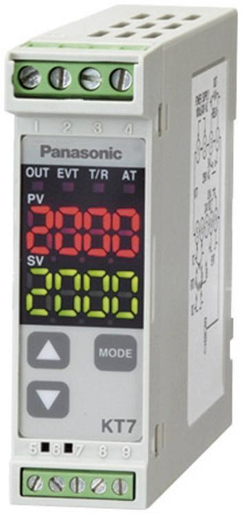 Panasonic AKT7111100J  termostat K, J, R, S, B, E, T, NTC, PL-II, C, Pt100, Pt100 -200 do +1820 °C relé 3 A, tranzistor