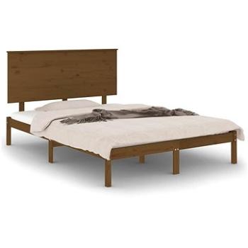 Rám postele medovo hnedý masívne drevo 135 × 190 cm Double, 3104781