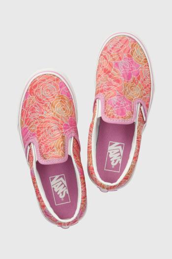 Detské tenisky Vans UY Classic Slip On CTHR CHBD TRDWN oranžová farba