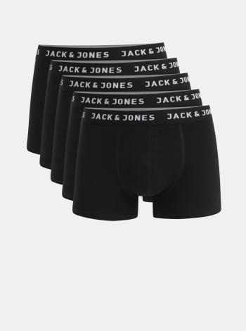 Sada piatich boxeriek v čiernej farbe Jack & Jones