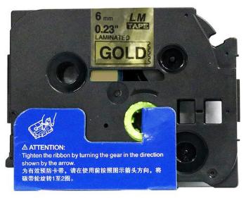 Kompatibilná páska s Brother TZ-811 / TZe-811, 6mm x 8m, čierna tlač / zlatý podklad