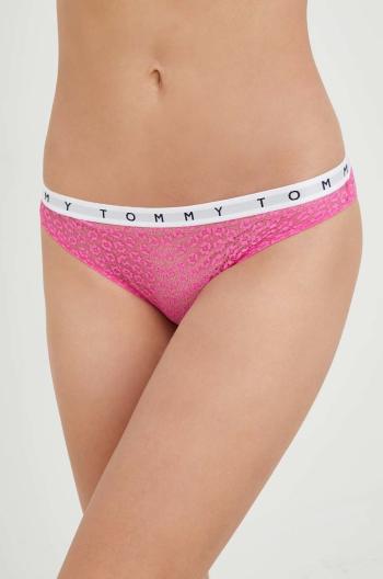 Nohavičky Tommy Hilfiger 3-pak ružová farba,