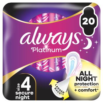 ALWAYS Platinum secure Night hygienické vložky s krídelkami 20 ks