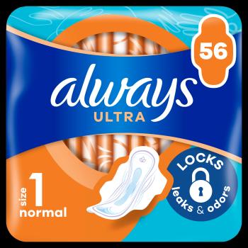 ALWAYS Ultra Normal hygienické vložky (Veľ. 1) s krídelkami 56 ks