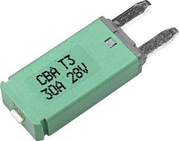 Hansor Circuit Breaker Mini, type 3. Manual Reset, 30A CBA3 Series 30A automatická plochá poistka 30 A zelená 1 ks
