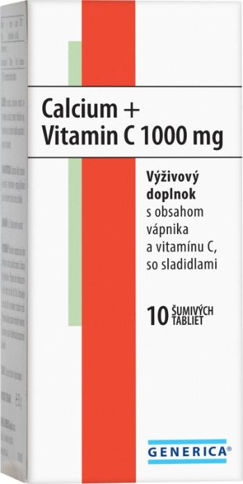 Generica Calcium + Vitamin C 1000 mg 10 šumivých tabliet