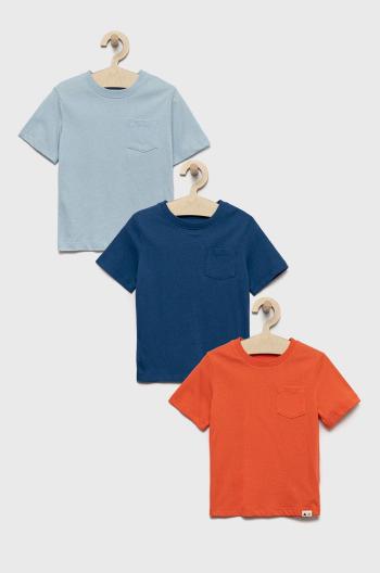 Detské bavlnené tričko GAP (3-pak) jednofarebné