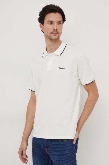 Bavlnené polo tričko Pepe Jeans Hans béžová farba, jednofarebné, PM542101