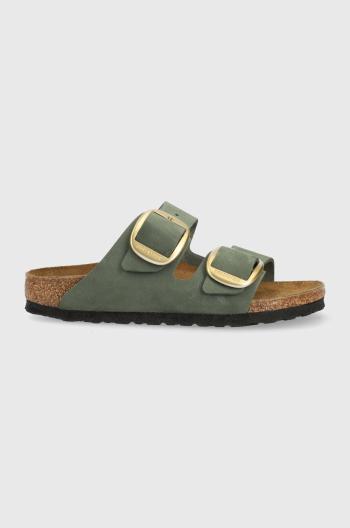 Semišové šľapky Birkenstock Arizona dámske, zelená farba, 1025367