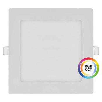 T-LED Biely vstavaný LED panel hranatý 174 x 174mm 18W 24V RGB+CCT 102335