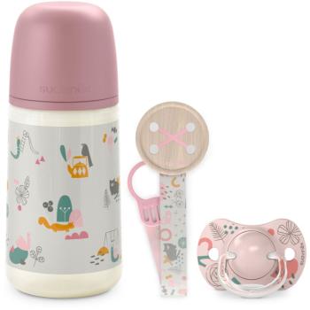 Suavinex Walk Gift Set Pink darčeková sada 0-6 m(pre deti od narodenia)