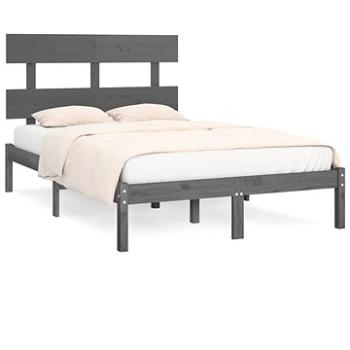 Rám postele sivý masívne drevo 135 × 190 cm Double, 3104650