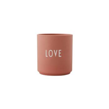 Ružový porcelánový hrnček Design Letters Favourite Love