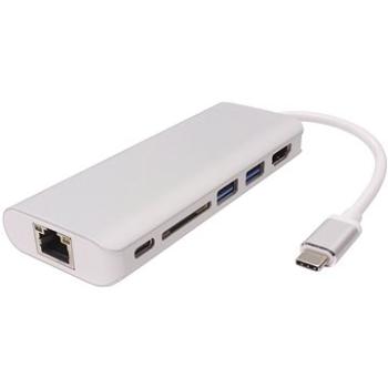 PremiumCord USB 3.1 na HDMI + RJ45 + 2× USB3.0 + SD card + PD charge (ku31dock05)