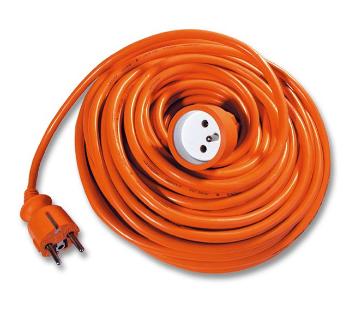 Ecolite Oranžový predlžovací kábel - spojka, 20m, 1 zásuvka, 230V, 3 x 1mm2 FX1-20