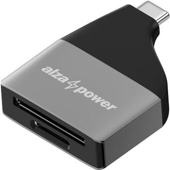 AlzaPower USB-C 3.0 Metal Memory Card Reader strieborná (APW-CRC1S)