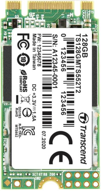 Transcend MTS552T2 128 GB interný M.2 PCIe NVMe SSD 2242 SATA 6 Gb / s Retail TS128GMTS552T2