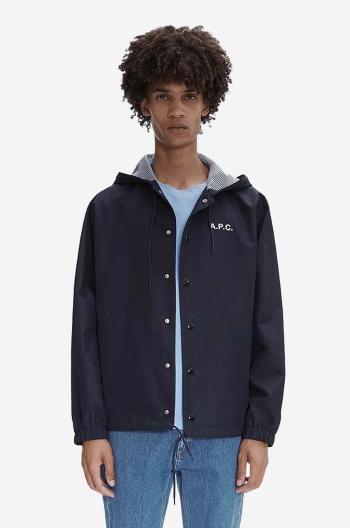 Bunda A.P.C. Blouson Greg pánska, tmavomodrá farba, prechodná, PSAHP-H02808 DARK NAVY