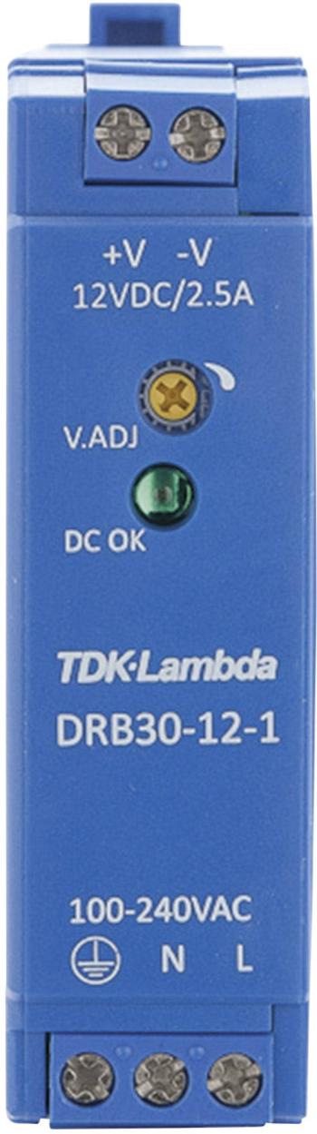 TDK-Lambda DRB30-12-1 sieťový zdroj na montážnu lištu (DIN lištu)  12 V/DC 2.5 A 30 W 1 x