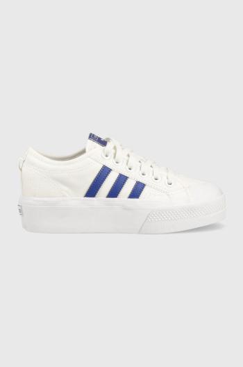 Tenisky adidas Originals Nizza Platform HQ1909 dámske, biela farba