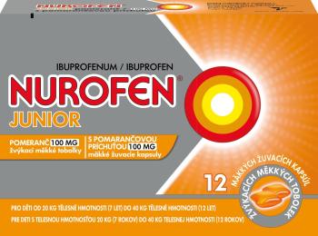 NUROFEN Junior s pomarančovou príchuťou 12 kapsúl