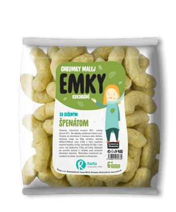 Kukuričné chrumky malej Emky so špenátom Ravita 40 g