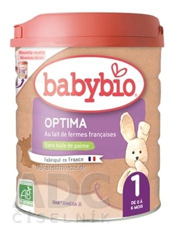 BabyBIO OPTIMA 1 počiatočné dojčenské bio mlieko (od 0 do 6 mesiacov) 1x800 g