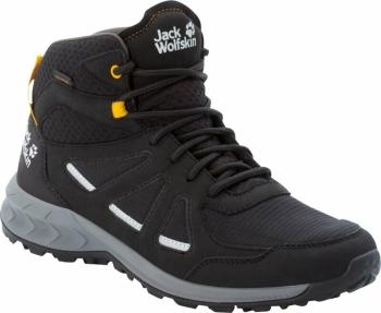 Jack Wolfskin Pánske outdoorové topánky Woodland 2 Texapore Mid Black/Burly Yellow XT 41