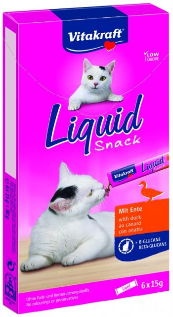 VITAKRAFT CAT LIQUID SNAC KACICA + BETAGLUKAN 6X15 G, 2423520