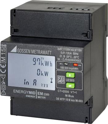 Gossen Metrawatt U2389-V021 trojfázový elektromer s pripojením meniča  digitálne/y  Úradne schválený: áno  1 ks