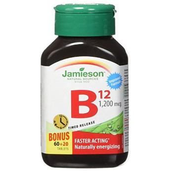 Jamieson Vitamín B12 metylkobalamín 1200 μg s postupným uvoľňovaním 80 tbl.