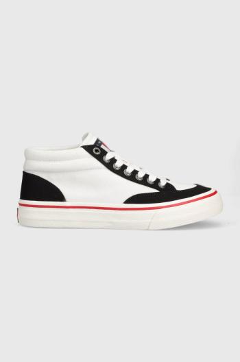 Tenisky Tommy Jeans SKATE CANVAS MID pánske, biela farba, EM0EM01154