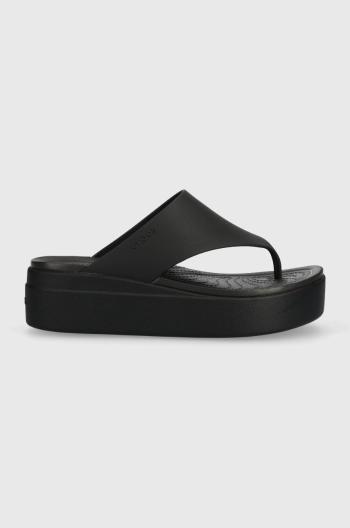 Žabky Crocs Brooklyn Flip dámske, čierna farba, na platforme, 208727