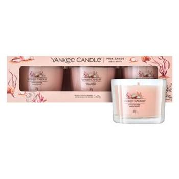 Yankee Candle Pink Sands votívna sviečka 3 x 37 g