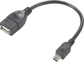 USB kábel RENKFORCE 1x miniUSB 2.0 zástrčka ⇔ 1x USB 2.0 zásuvka 0.10 m, s OTG