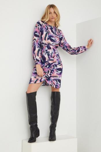 Šaty Answear Lab fialová farba, mini, rovný strih