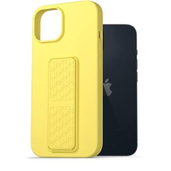 AlzaGuard Liquid Silicone Case with Stand na iPhone 14 žlté (AGD-PCSS0029Y)