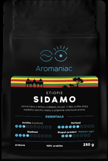 AROMANIAC Etiópia Sidamo, zrnková kava 250 g