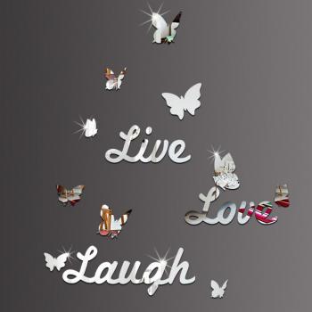 Zrkadlové samolepky na stenu-Live, Love, Laugh KP16817