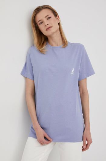 Bavlnené tričko Kangol fialová farba,