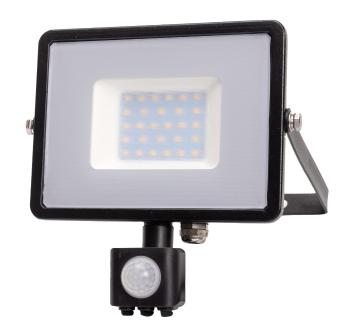 LED Solution Čierny LED reflektor 50W s pohybovým snímačom Premium Farba svetla: Denná biela 470
