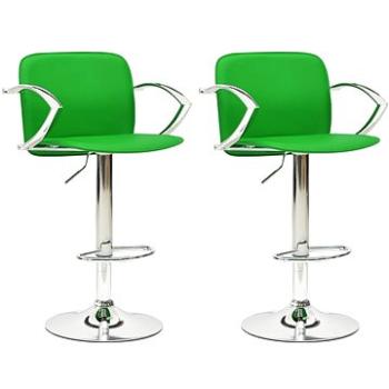 Barové stoličky 2 ks zelené umelá koža, 324709