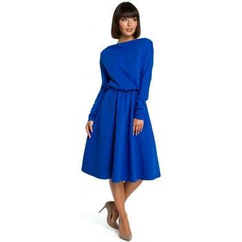 Be  Šaty B087 Šaty midi strihu - kráľovská modrá  viacfarebny